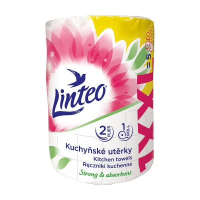 Kuchynské utierky LINTEO XXL - 2vrstvové - biele - 1 rolka