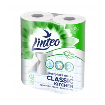 Kuchynské utierky LINTEO CLASSIC - 2vrstvové - biele - 2 role