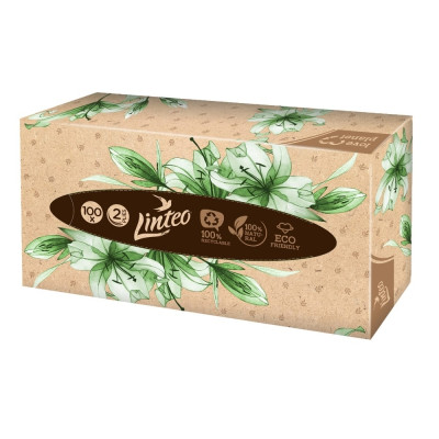 Papierové vreckovky LINTEO - 2vrstvové - biele - 100 ks